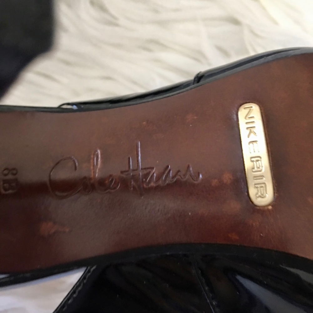 Cole Haan + Nike Air Open Toe Black Patent Leather - Picture 12 of 12